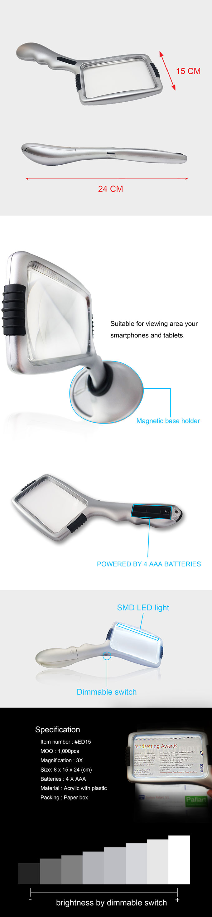 Magnifier Magnifying Glass Manufacturer E Tay Industrial Co Ltd New Product 5198